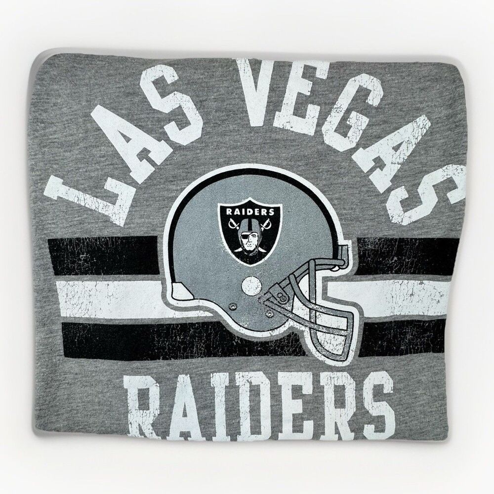 Las Vegas Raiders NFL Football T Shirt Youth XL 18 20 Mens Small Gray